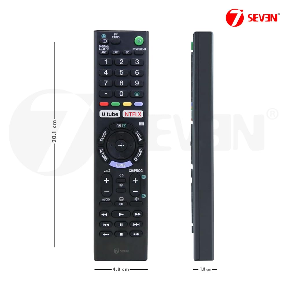 7SEVEN Compatible for Sony Bravia LCD LED UHD OLED QLED 4K Ultra HD TV Remote Control